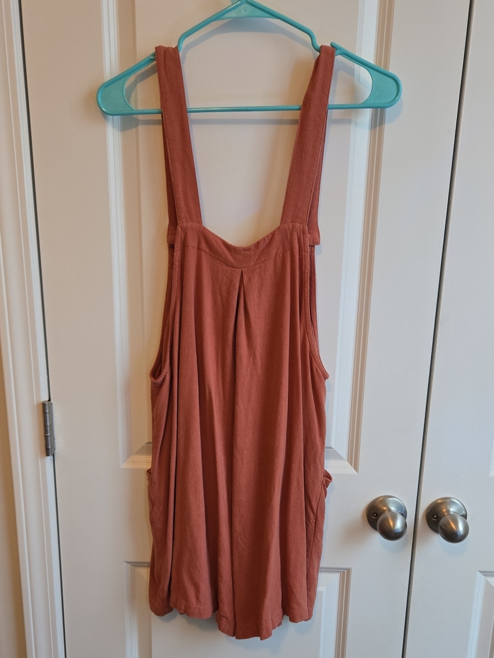 Rust Orange Linen Blend Romper - Picture 4 of 5